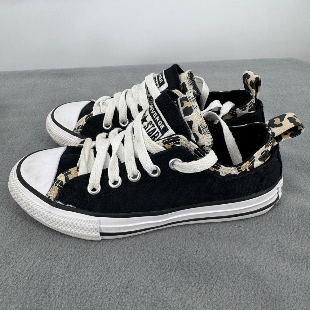 Converse Chuck Taylor Girls 13 Double Upper OX Leopard Black 667211F Sneakers